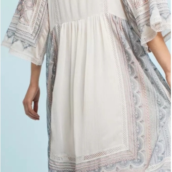 Anthropologie Multicolored Maxi Dress with Bishop Sleeves and Bateau Neckline 💕 - Picture 3 of 7